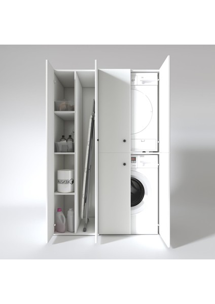 Kenzlife çamaşır-kurutma makinesi dolabı kapaklı yaromiramdf sol byz 180*120*60 % 100 mdf full mdf banyo arkalıksız