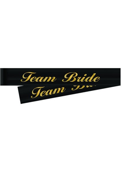 Team Bride Gold Yazılı Siyah Kuşak