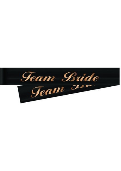 Team Bride Rose Gold Yazılı Siyah Kuşak
