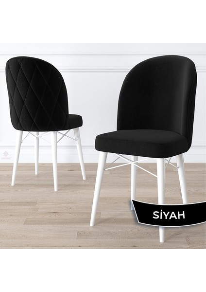 Concept Bika Serisi 2 Adet Mutfak Sandalyesi Beyaz Gürgen Ayaklı 1. Sınıf Babyface Kumaş