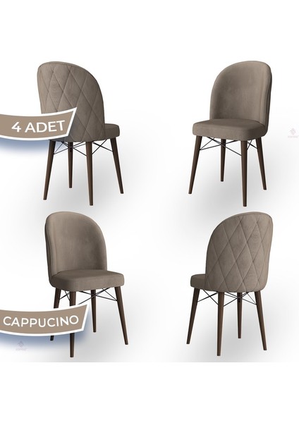 Concept Bika Serisi 4 Adet Mutfak Sandalyesi Ceviz Gürgen Ayaklı 1. Sınıf Babyface Kumaş