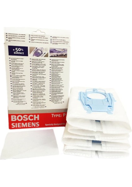 1.kalite Bosch Tip P 5 Katlı Kutulu Bez Toz Torbası 12 Adet