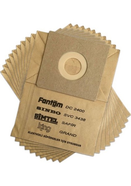 1. Kalite Fantom Carbon Black Cb 2000 3 Katlı Kağıt Toz Torbası 30 Adet