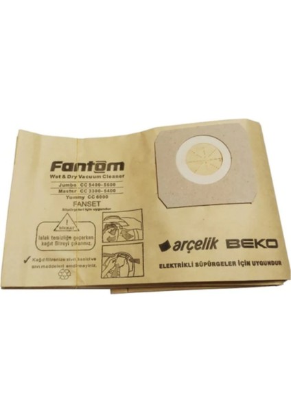 1. Kalite Fantom Jumbo Wd 4400 3 Katlı Kağıt Toz Torbası 30 Adet