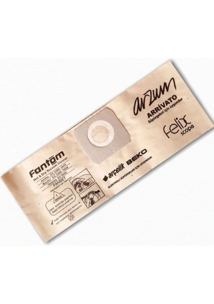 1. Kalite Fantom Yummy cc 6000 3 Katlı Kağıt Toz Torbası 30 Adet