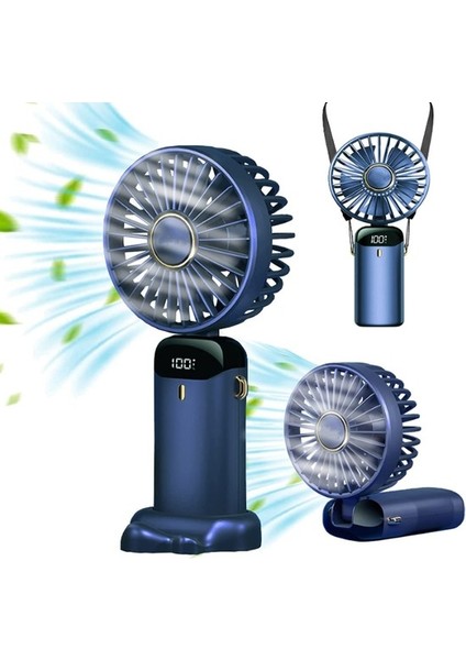 Mini El Fanı Taşınabilir Kişisel Fan Asılı Boyun Fanı 90° Ayarlanabilir USB Şarj Edilebilir 5000MAH Küçük Masa Fanı 5 (Yurt Dışından)
