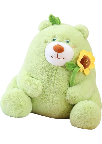 Ayı Peluş Oyuncaklar Sevimli Ayı, Oda Dekorasyonu Için Gül Çiçek Peluş Bebek Tutarak Yeşil 35CM (Yurt Dışından)