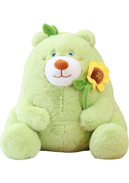 Ayı Peluş Oyuncaklar Sevimli Ayı, Oda Dekorasyonu Için Gül Çiçek Peluş Bebek Tutarak Yeşil 35CM (Yurt Dışından)