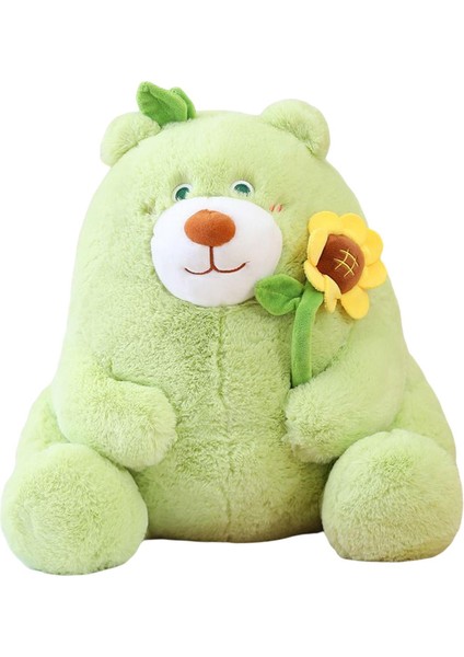 Ayı Peluş Oyuncaklar Sevimli Ayı, Oda Dekorasyonu Için Gül Çiçek Peluş Bebek Tutarak Yeşil 35CM (Yurt Dışından)