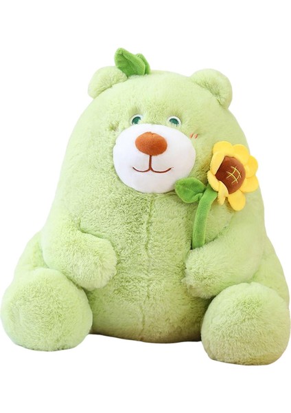 Ayı Peluş Oyuncaklar Sevimli Ayı, Oda Dekorasyonu Için Gül Çiçek Peluş Bebek Tutarak Yeşil 35CM (Yurt Dışından)