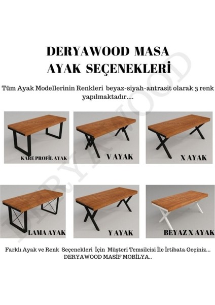 Masif Ahşap Sirius Yemek Masası 85*220*76CM modelleri