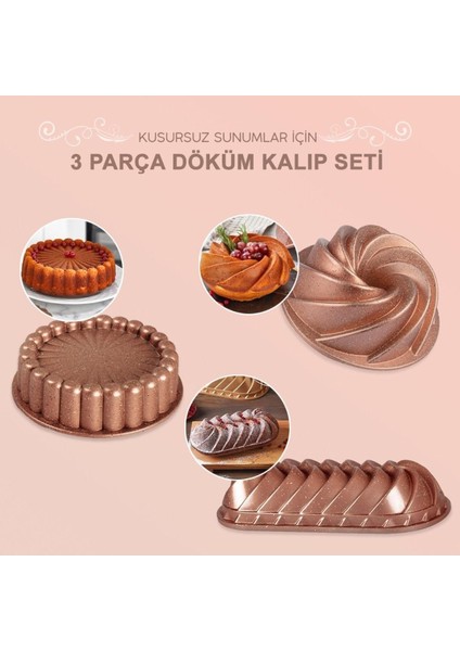 Rüzgar Gülü Rose Döküm Granit Kek Kalibi Seti