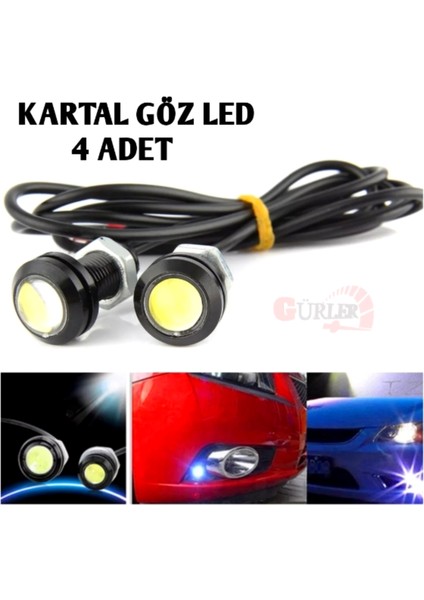 4 Adet Kartal Göz LED 12V Beyaz Sis Plaka Bagaj Ortam Aydinlatma Ayna Altı LED fiyatları