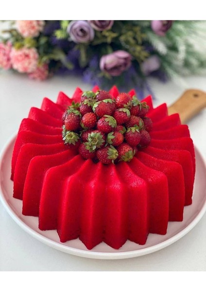 Aster Yıldız Elegan Döküm Kaplama Kek Kalıbı 26CM Kırmızı