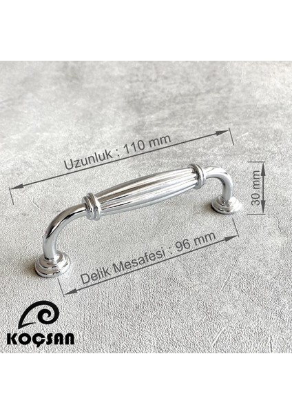 Kardelen Kulp Lüks Country Mutfak Mobilya Dolap Çekmece Kulpu Krom 96 mm fiyatları