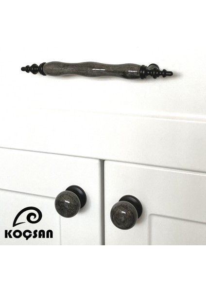 Asos Kulp Lüks Country Mutfak Mobilya Dolap Çekmece Kulpu Gri 64 mm