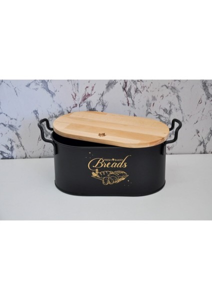 Metal Siyah Kesme Tahtalı Ekmeklik Bambu Kapaklı Lüx Metal Ekmek Kovası Kesme-Ekmeklik modelleri