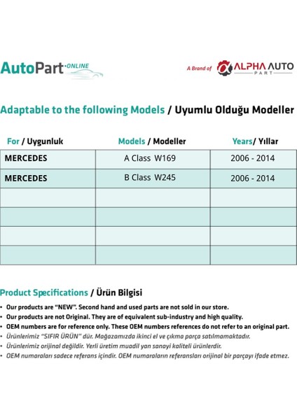 Mercedes B Class W245 Için Dış Kapı Kol Zamağı-Sol