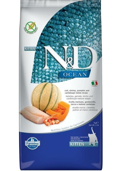 Ocean Morina Balkabağı Karides Kavun Yavru Kedi Maması 5kg