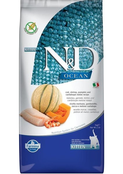 Ocean Morina Balkabağı Karides Kavun Yavru Kedi Maması 5kg