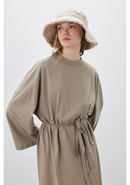 Oversize Uzun Rahat Elbise Vizon Renk Trend Kesim Kadınlar İçin Şıklık SM Beden modelleri