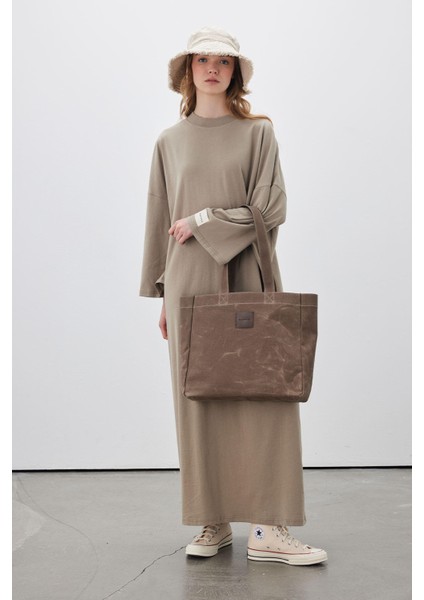 Oversize Uzun Rahat Elbise Vizon Renk Trend Kesim Kadınlar İçin Şıklık SM Beden indirimleri