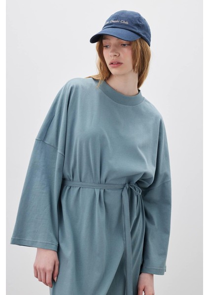 Oversıze Uzun Rahat Elbise Mavi fırsatları