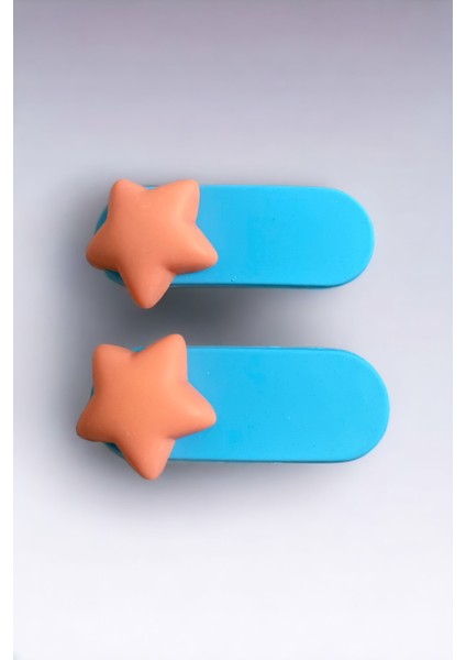 Çocuk 2 Adet Yıldız Figürlü Çıtçıt Toka