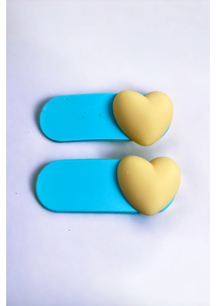 Çocuk 2 Adet Kalp Figürlü Çıtçıt Toka