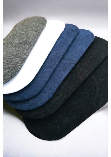 Erkek 6 Çift Kaymaz Silikonlu Görünmez Babet Çorap Seti