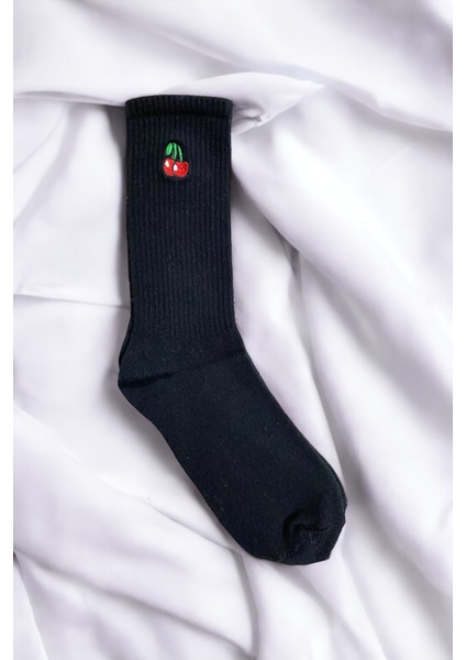 Kadın Nakışlı Soket Çorap