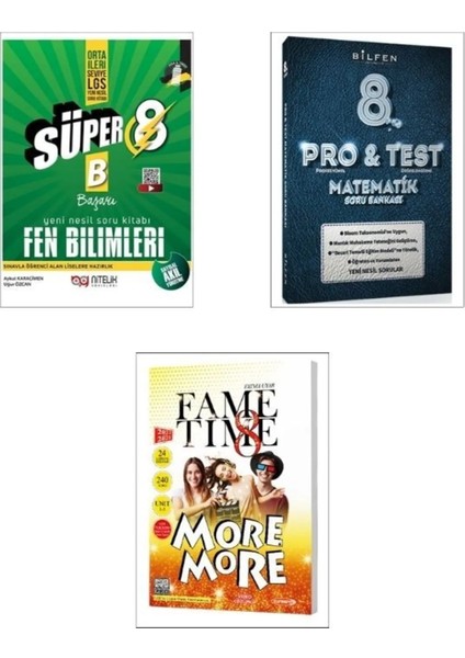 8. Sınıf Yeni Süper Fen Soru+Bilfen LGS Pro Test Matematik+ Kurmay Yayınevi
