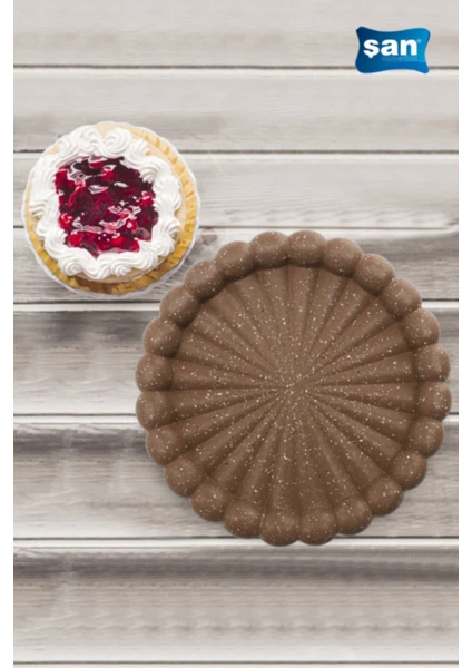 22CM Granit Döküm Kek Kalıbı Tart Kalıbı Kahve