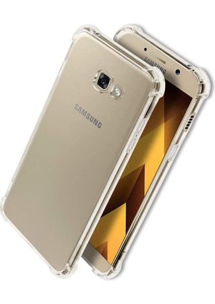 Caseworld Samsung Galaxy A7 2017 ile Uyumlu Kapak Kamera Korumalı Airbag Antishock Köşe Korumalı Şeffaf Silikon Kılıf