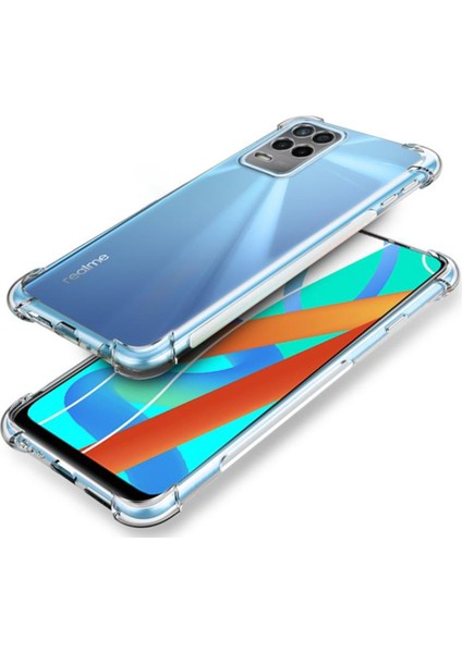 Caseworld Realme 8 Pro ile Uyumlu Kapak Kamera Korumalı Airbag Antishock Köşe Korumalı Şeffaf Silikon Kılıf
