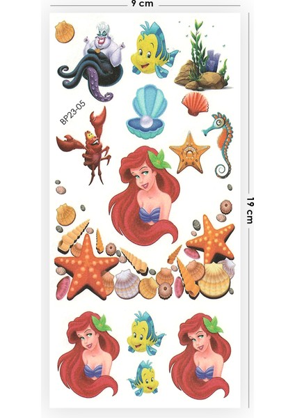 The Little Mermaid Deniz Kızı Ariel Geçici Dövme Tattoo