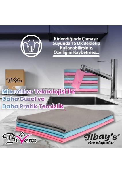 3'lü Eko Paket Mikrofiber Temizlik Bezi 40X60 CM