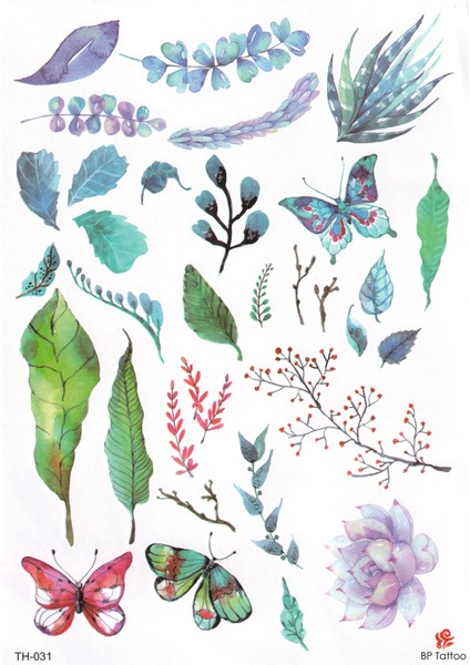 Neon Renkli Karışık Çoklu Geçici Dövme