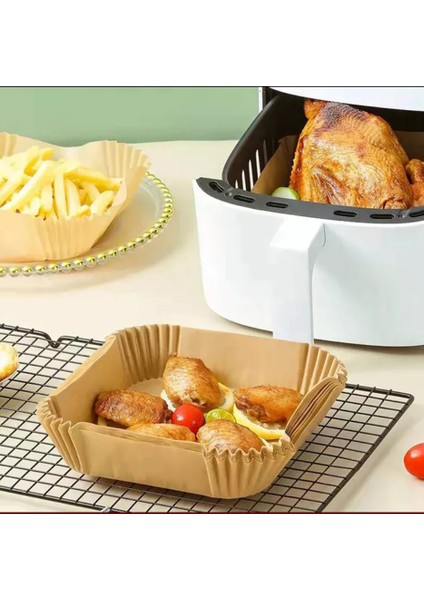 Airfryer Pişirme Kağıdı Xl-Xxl Büyük Boy 100 Adet Hava Fritöz Tüm Modellere Uyumlu