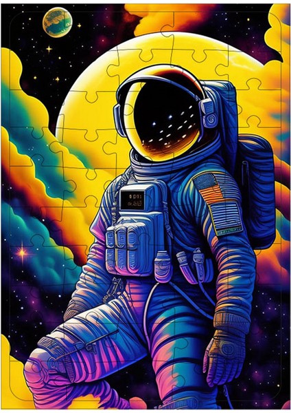 Ahşap Mdf Puzzle Yapboz Astronot 50 Parça 35*50 cm