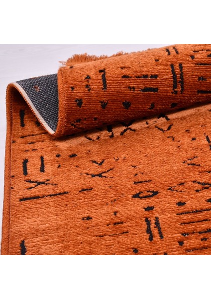 Crea Halı Iskandinav Kaymaz Tabanlı Kilim Turuncu 8010S modelleri