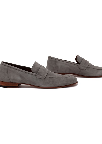 Açık Gri Süet Deri Loafer fırsatları