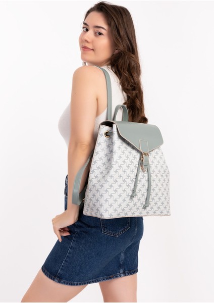 Büzgülü Sırt Çantası Açık Gri Baskılı fırsatları