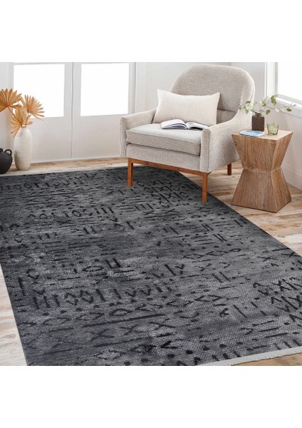 Crea Halı Iskandinav Kaymaz Tabanlı Kilim Antrasit 8016S fiyatları