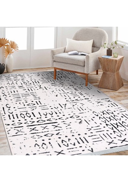 Crea Halı Iskandinav Kaymaz Tabanlı Kilim Beyaz 8018S fiyatları