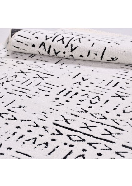 Crea Halı Iskandinav Kaymaz Tabanlı Kilim Beyaz 8018S modelleri