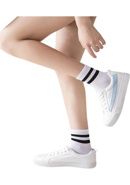 Modamulla Çorap Bileği Çizgili Tenis Kolej Unisex 6'lı fırsatları