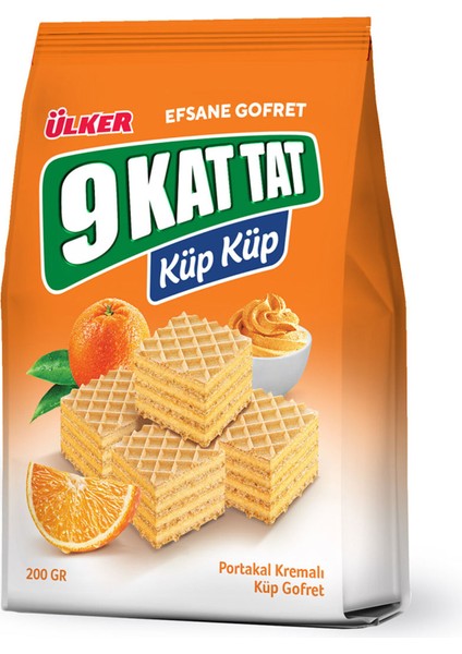 9 Kat Tat Küp Gofret Portakallı 200 G
