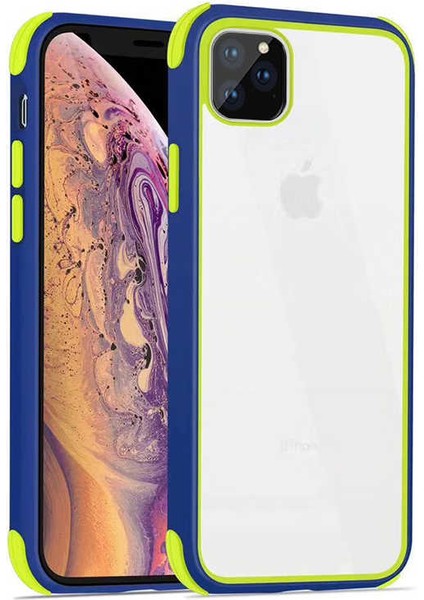 Apple iPhone 11 Pro Max Kenarları Renkli Pc Kılıf Kapak