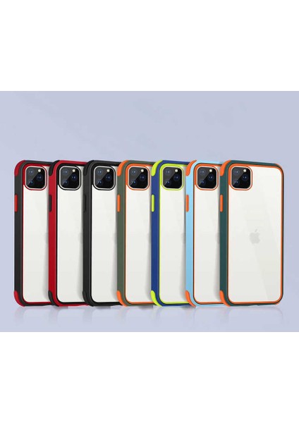 Apple iPhone 11 Pro Max Kenarları Renkli Pc Kılıf Kapak